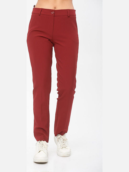 Women's Fabric Trousers Bordeaux