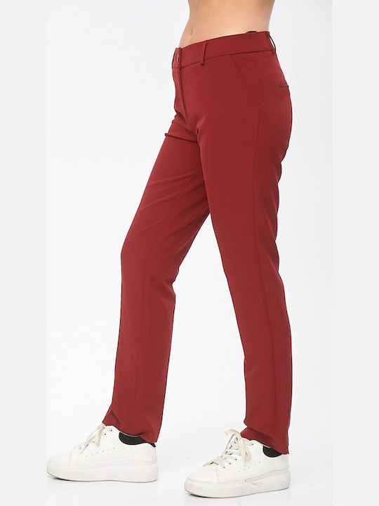Women's Fabric Trousers Bordeaux