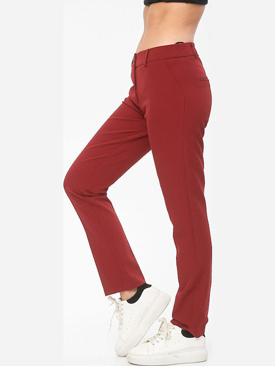 Women's Fabric Trousers Bordeaux