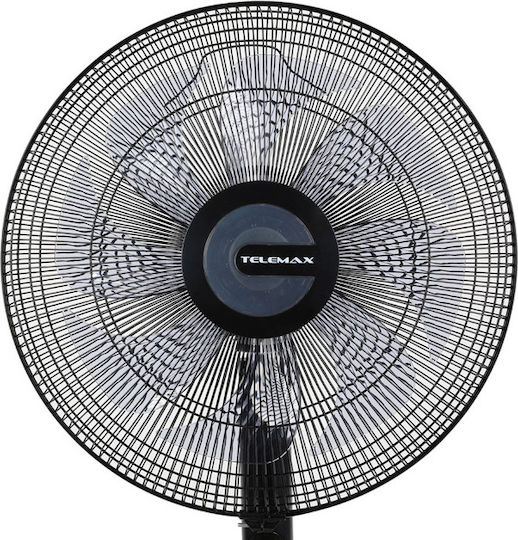 Telemax B026-16H(8) Ανεμιστήρας Ορθοστάτης 60W Διαμέτρου 40cm με Τηλεχειριστήριο Μαύρος
