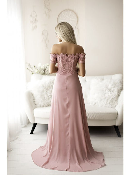 eva-lola Maxi Dress for Wedding / Baptism Pink