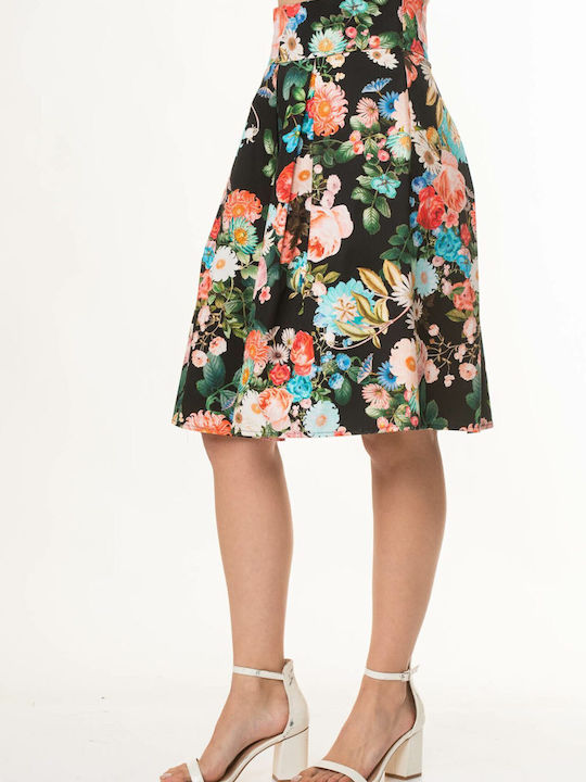 Dress Up Skirt Floral Εμπριμέ Μαύρο