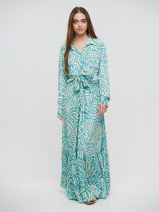 Ble Resort Collection Maxi Skirt Turquoise