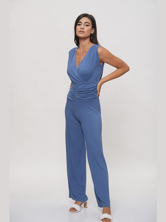 Dress Up Women's Sleeveless One-piece Suit Blue