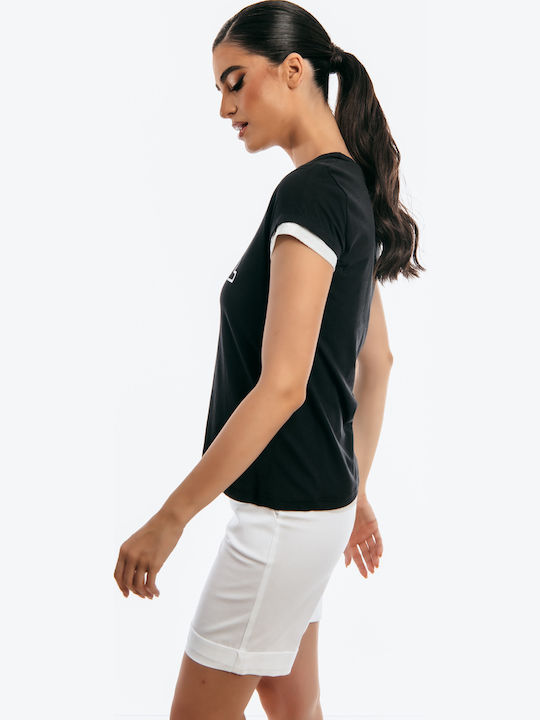 Damen Bluse Kurzärmelig Blue Roulette