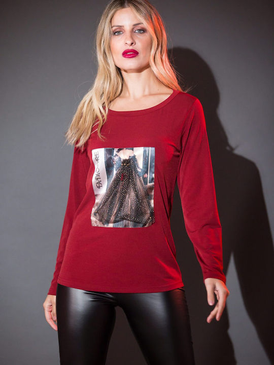 Damen Bluse Bordeaux