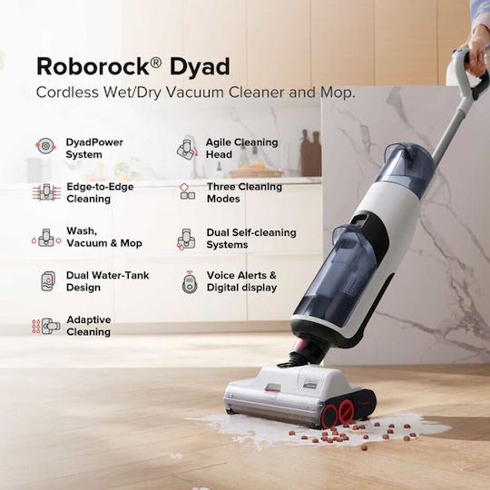Roborock Dyad Επαναφορτιζόμενη Σκούπα Stick 21.6V Μαύρη