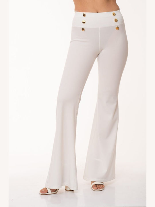 Boutique Women's Fabric Trousers White