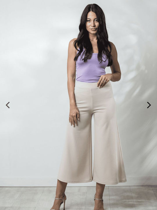 Boutique Γυναικεία Υφασμάτινη Παντελόνα με Λάστιχο Ίντιγκο