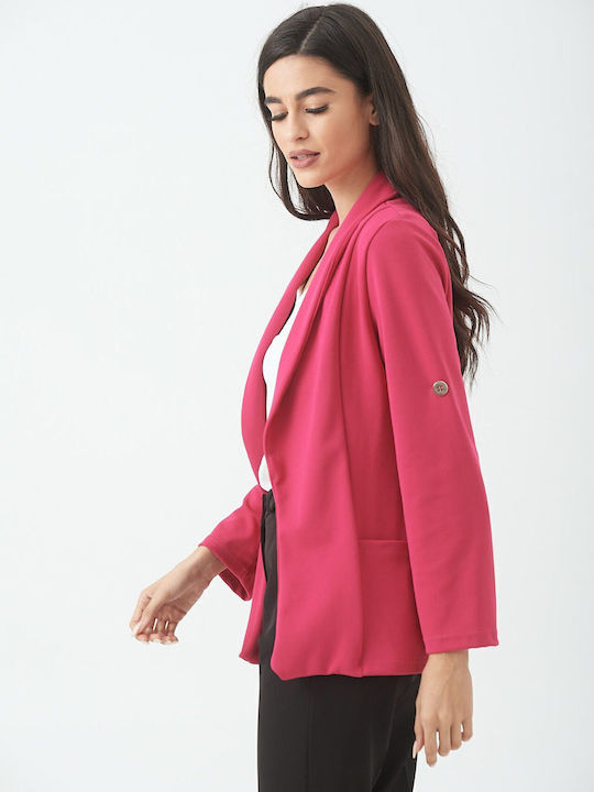Boutique Women's Crepe Blazer Fuchsia