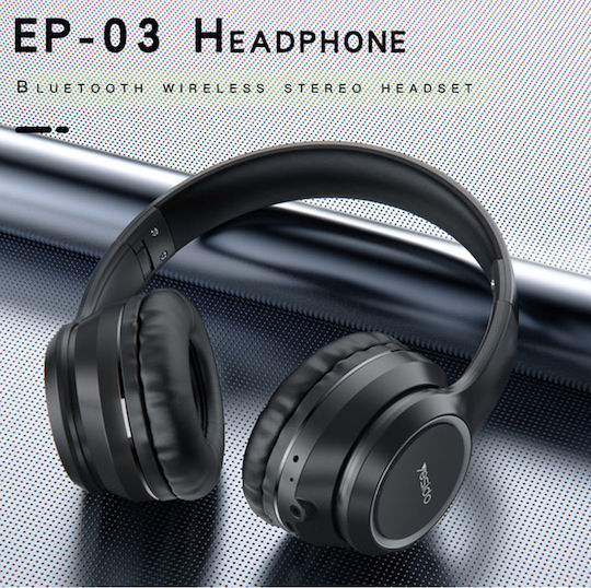 Yesido EP03 Ασύρματα / Ενσύρματα On Ear Ακουστικά με 12 ώρες Λειτουργίας Μαύρα