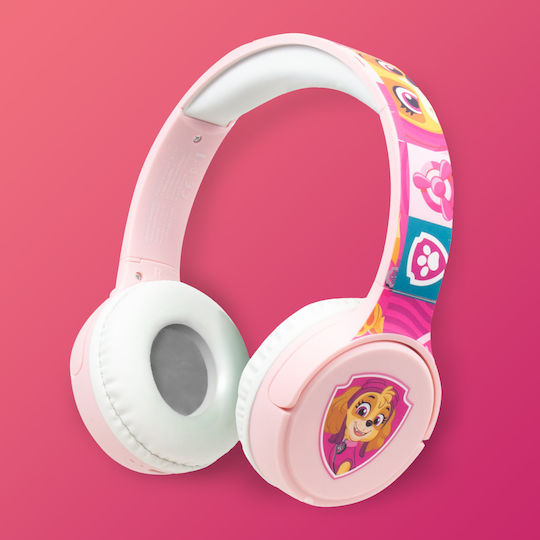Paw Patrol Bluetooth Wireless On Ear Headphones with 20 hours of Operation Pink
