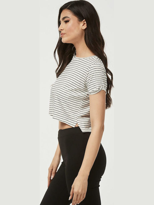 Γυναικείο Crop Top Ριγέ Μαύρη