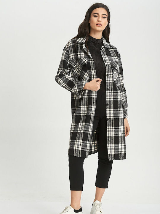 Boutique Women's Checked Overshirt black