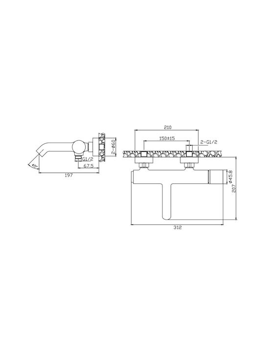 Karag Joan Mixing Bathtub Shower Faucet White