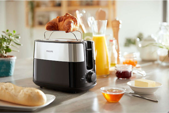 Philips Φρυγανιέρα 2 Θέσεων 830W Μαύρη