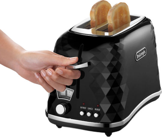 De'Longhi Brillante Toaster 2 Slots 900W Black