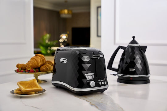 De'Longhi Brillante Toaster 2 Slots 900W Black