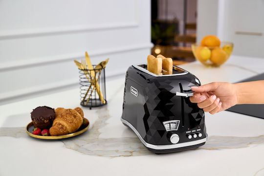 De'Longhi Brillante Toaster 2 Slots 900W Black