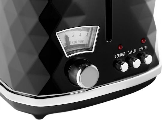 De'Longhi Brillante Toaster 2 Slots 900W Black