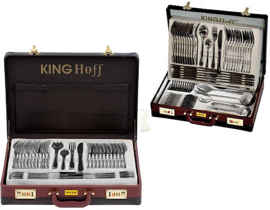 KING Hoff Besteckset Edelstahl Silber 72Stück