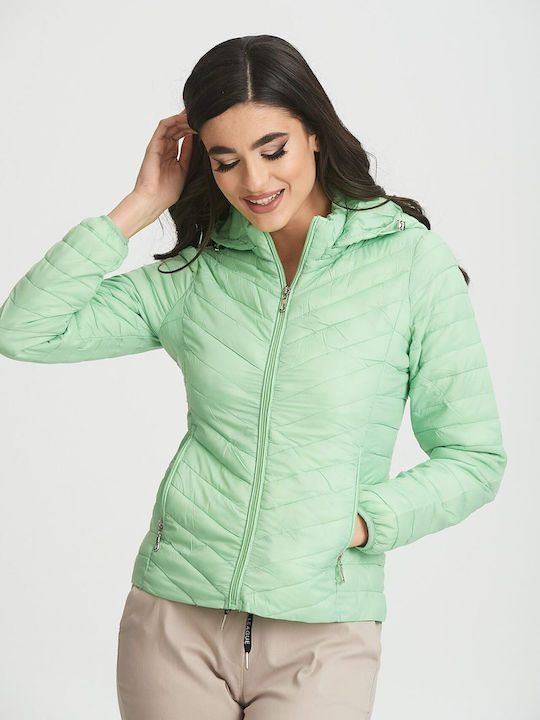 Kurz Damen Puffer Jacke für Winter Green