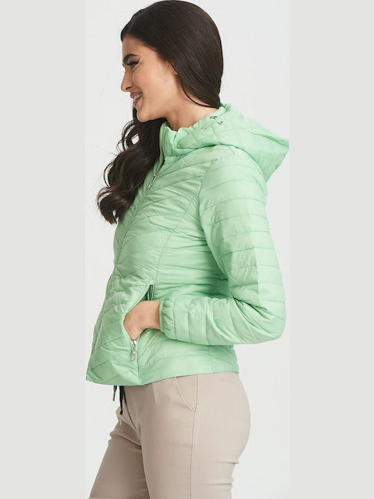 Kurz Damen Puffer Jacke für Winter Green