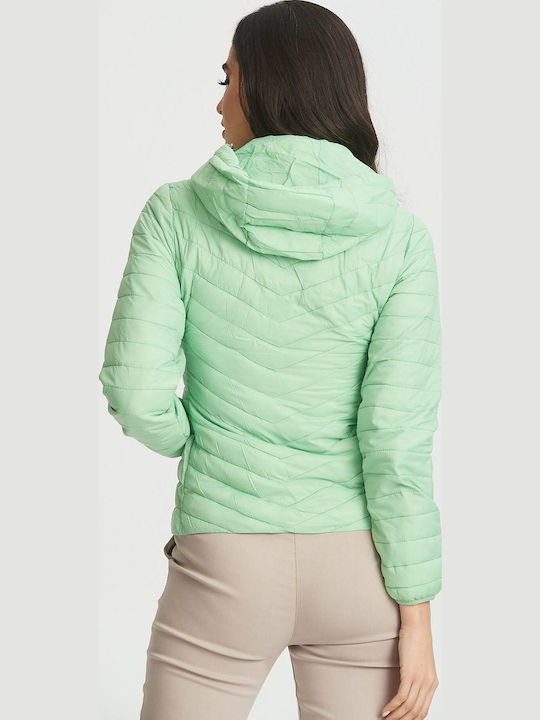 Kurz Damen Puffer Jacke für Winter Green