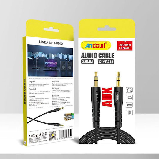 Andowl 3.5mm Male To 3.5mm Male Audio Cable Black 2m Q-YP213