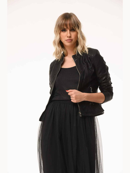 Γυναικείο Biker Jacket Μαύρο