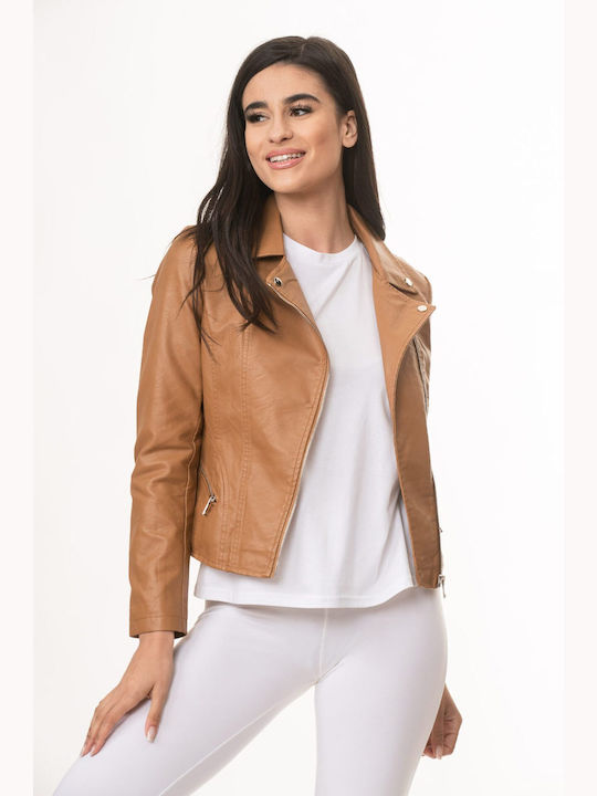 Kannelis Γυναικείο Biker Jacket Ταμπά