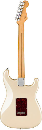 Fender Player Plus MN Electric Guitar for Left-handed Stratocaster with SSS Pickup Configuration Olympic Pearl with Case