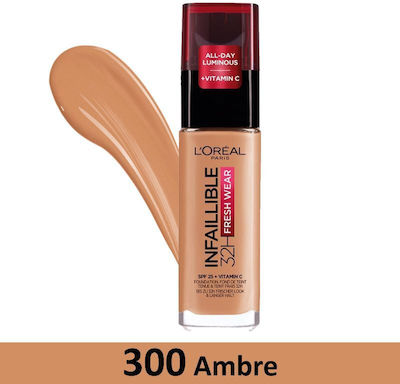 L'Oreal Paris Liquid Make Up SPF25 300 Amber 30ml