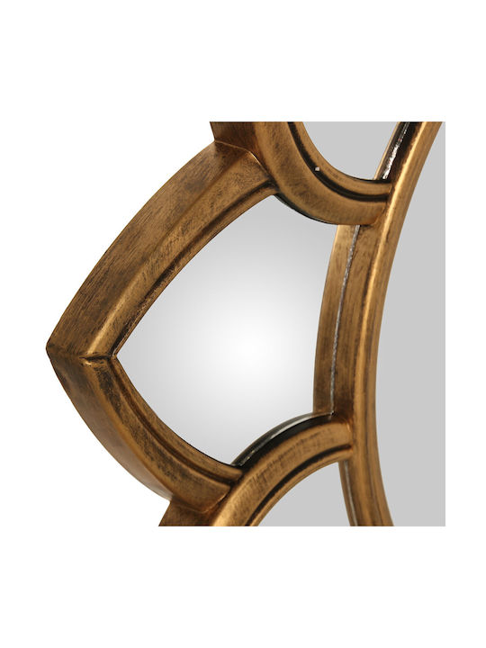 Alexandra House Living Wall Mirror with Gold Plastic Frame 63x60cm 1pcs