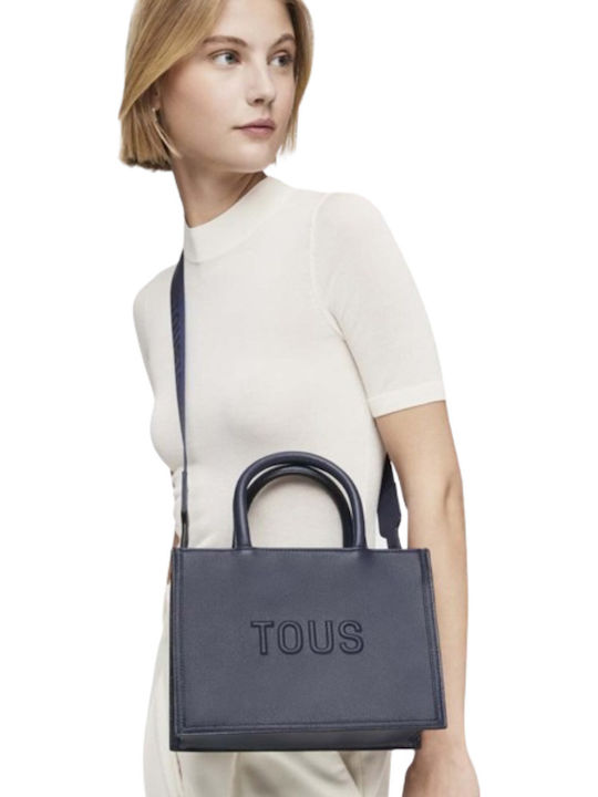 Amaya Brenda Geantă Shopper Dama Din Piele Albastru Marin