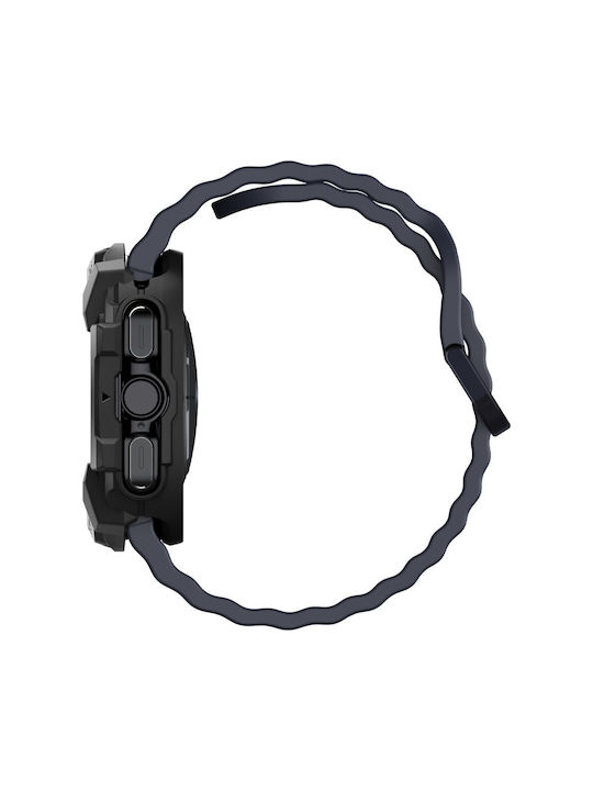 Spigen Rugged Armor Silicone Case in Black color for Samsung Galaxy Watch Ultra (47 mm)