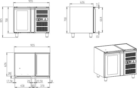 Thermogatz Commercial Refrigerator with Drawer L95.5xD70xH81.5cm