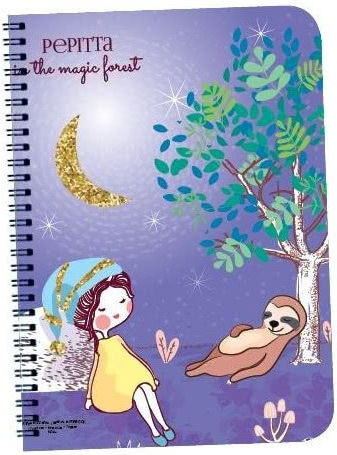 A&G Paper Spiral Notebook Ruled B5 90 Sheets 3 Subjects Umbrellas 1pcs