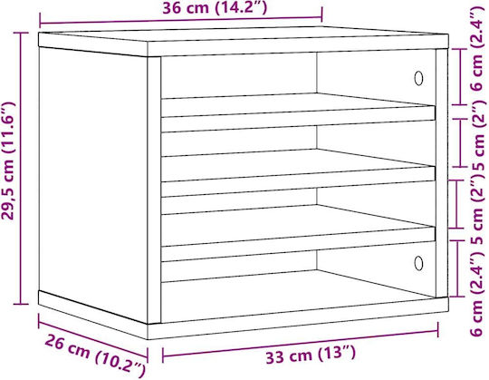 Ξύλινη Θήκη Χαρτιών σε Λευκό Χρώμα 26x29.5x36εκ. 1τμχ