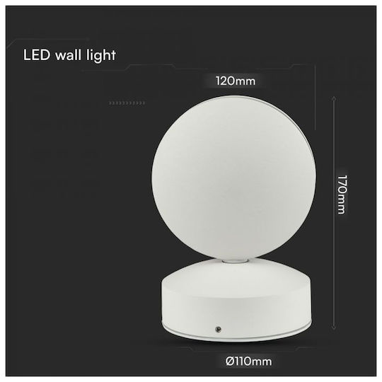 V-TAC Lumină de exterior montată pe perete LED IP65 7W cu Alb Cald Lumină 11x12x17εκ.