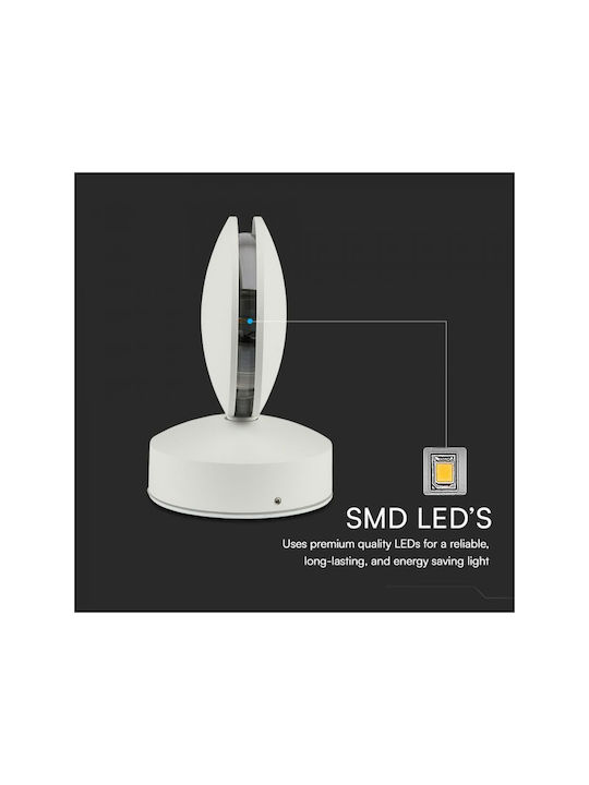 V-TAC Wall-Mounted Outdoor Light LED IP65 7W with Warm White Light 11x12x17εκ.