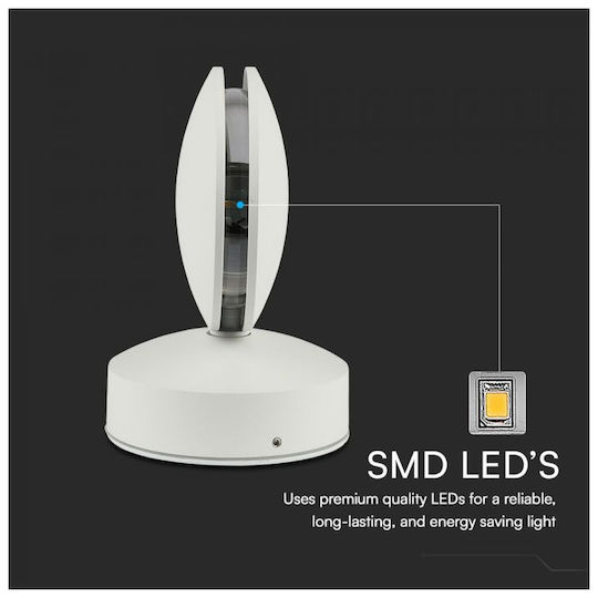 V-TAC Lumină de exterior montată pe perete LED IP65 7W cu Alb Cald Lumină 11x12x17εκ.
