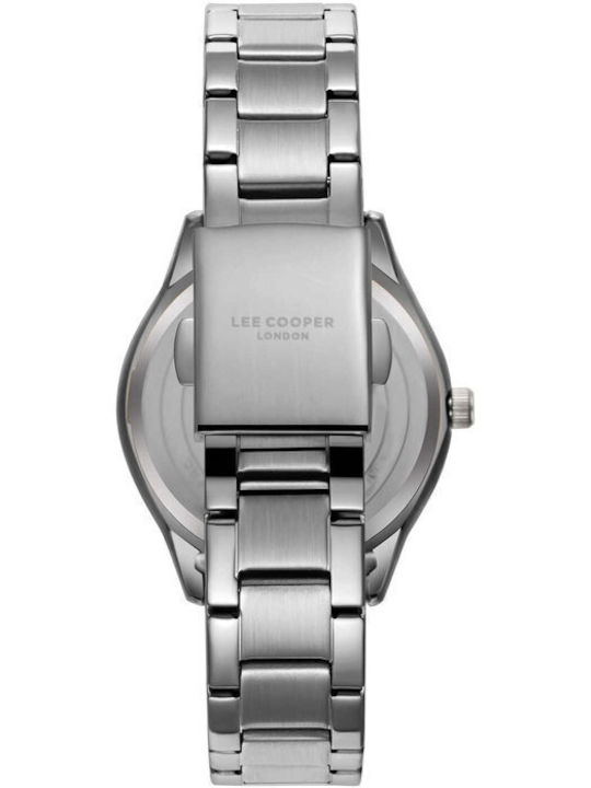 Lee Cooper Γυναικείο Ρολόι 30mm Μπαταρίας με Ασημί Μεταλλικό Μπρασελέ