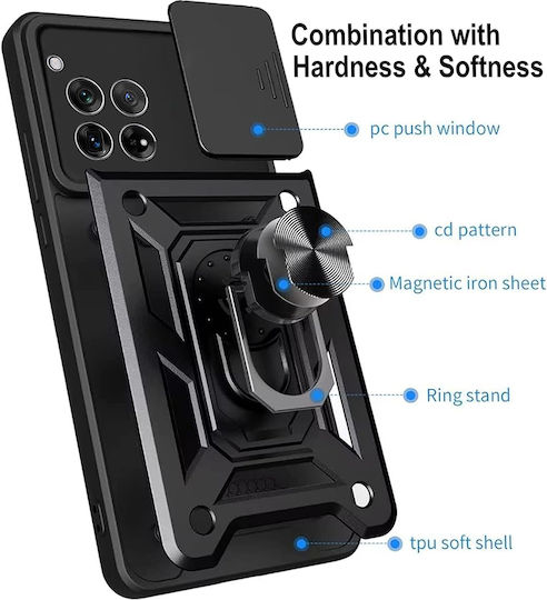 Techsuit Camshield Задна корица Силикон / Пластмаса Черен (OnePlus 12R)
