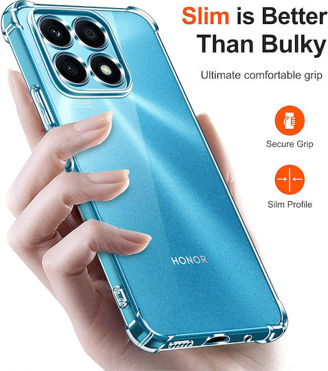 Techsuit Shockproof Clear Back Cover Σιλικόνης με Λουράκι Διάφανο (Honor X8a)