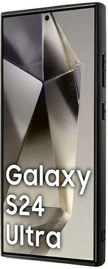 DKNY Mono Stripe & Metal Logo Umschlag Rückseite Silikon / Kunststoff Schwarz (Galaxy S24 Ultra)