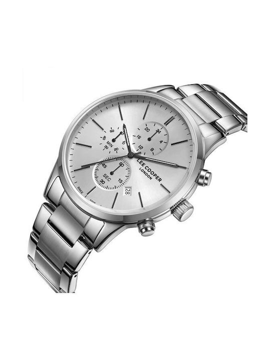 Lee Cooper Watch Chronograph Battery with Silver Metal Bracelet