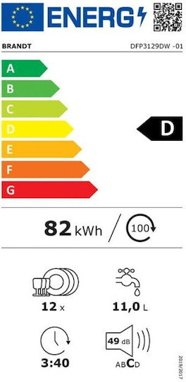 Brandt за 12 комплекта Ш59.8xВ84.5см. Бял