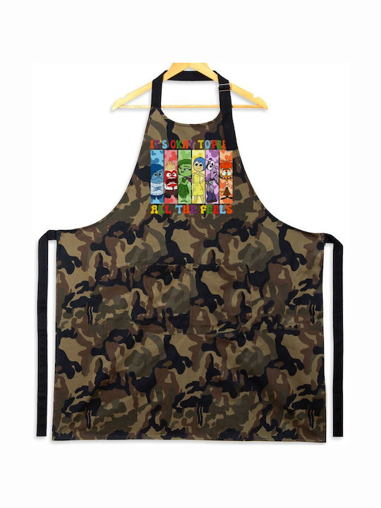 Koupakoupa Inside Out It's Okay To Feel All The Feels Küchenschürze Braun 31.5x20cm KP_25342_apron-army 1Stück