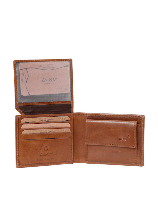 Leather Men's Wallet Classic with RFID Tabac Brown